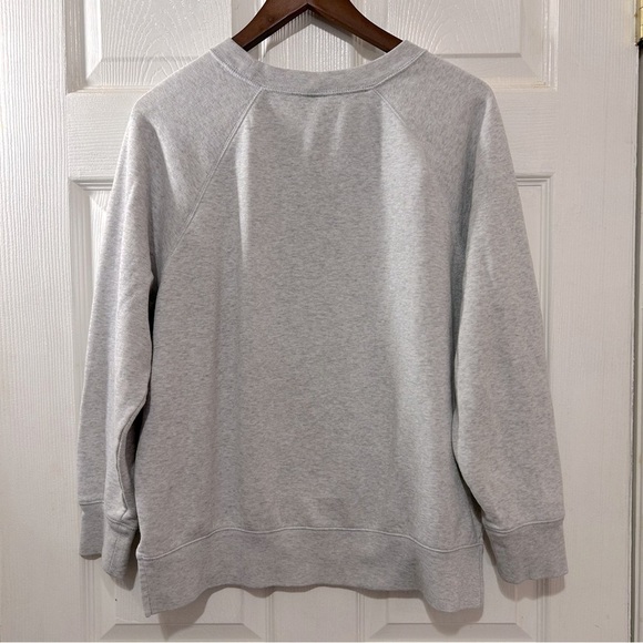 PINK VS Crewneck Sweatshirt Women's Split Hem Size Small Gray Oversized - Picture 2 of 9